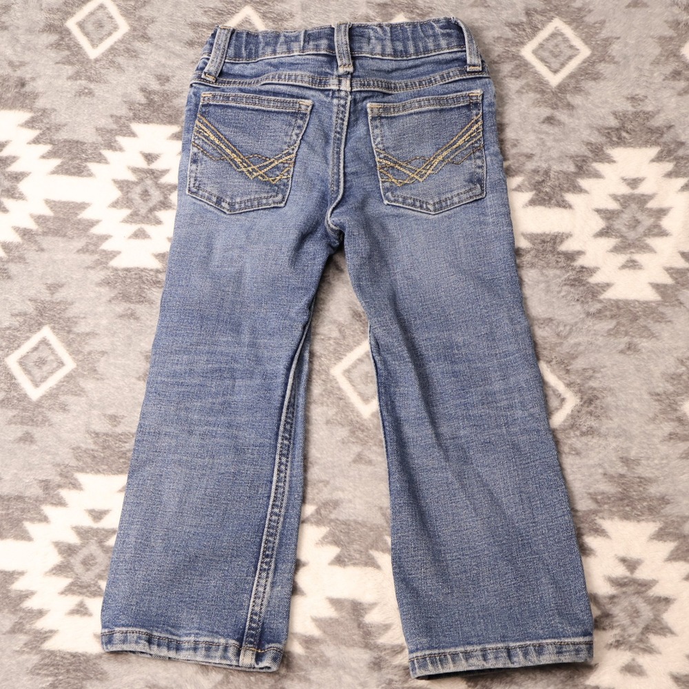 Wrangler 20X Boys 4 Slim Blue Denim Jeans Adjustable Waist Western 42MWZBS
